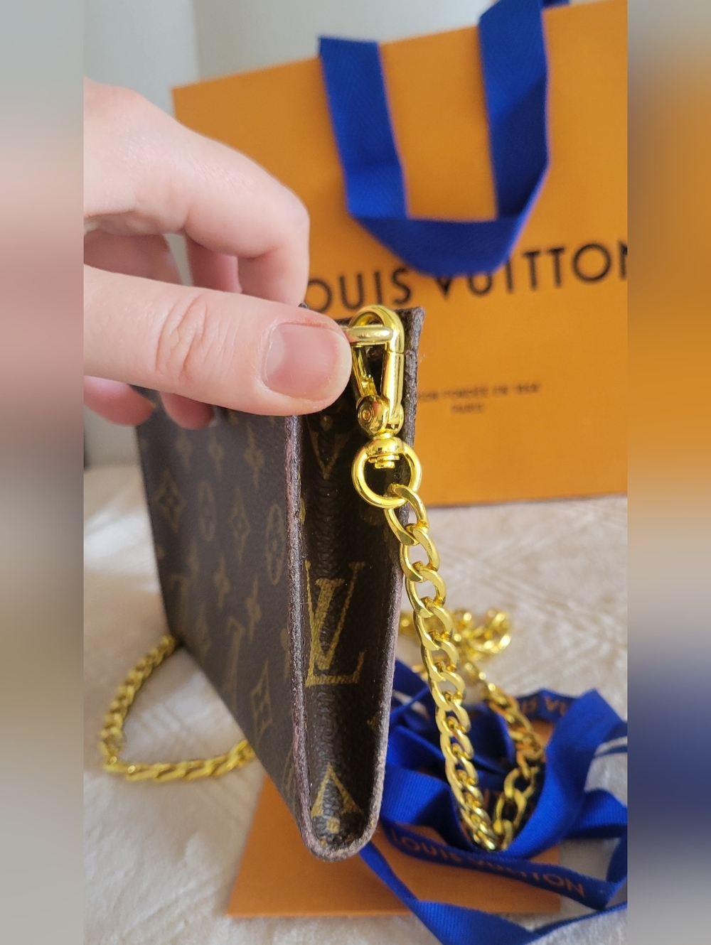 Louis Vuitton Monogram Mini Shoulder Bag in Brown and Gold - Picture 9 of 15